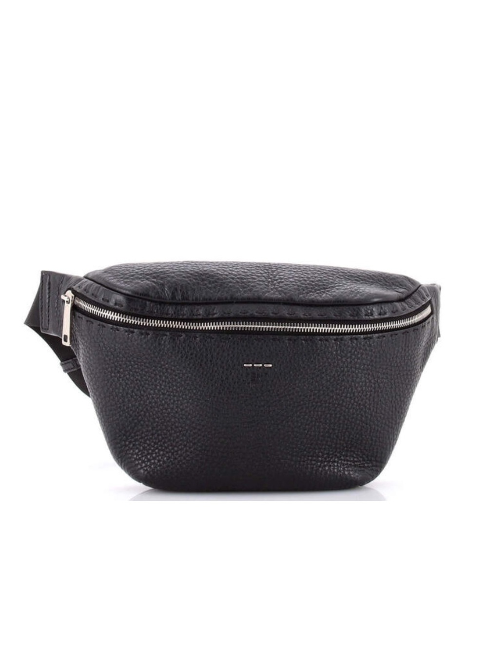 Fendi Black Textured Leather Belt Bag